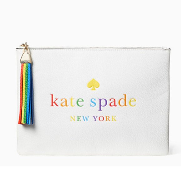 kate spade Handbags - Kate Spade || Rainbow Logo Large Tassel Pouch